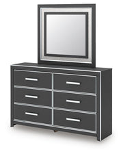 Zuraleus Queen Upholstered Panel Platform Storage Bed, Dresser and Mirror