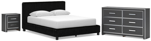 Zuraleus Queen Upholstered Bed, Dresser and Nightstand