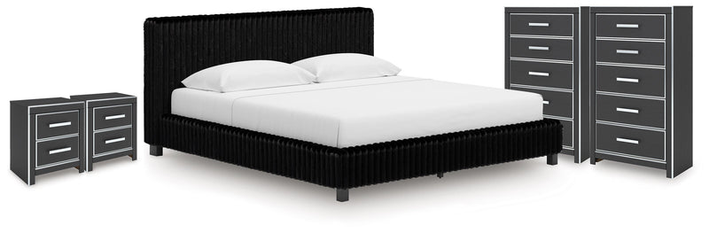 Zuraleus King Upholstered Bed, 2 Chests and 2 Nightstands