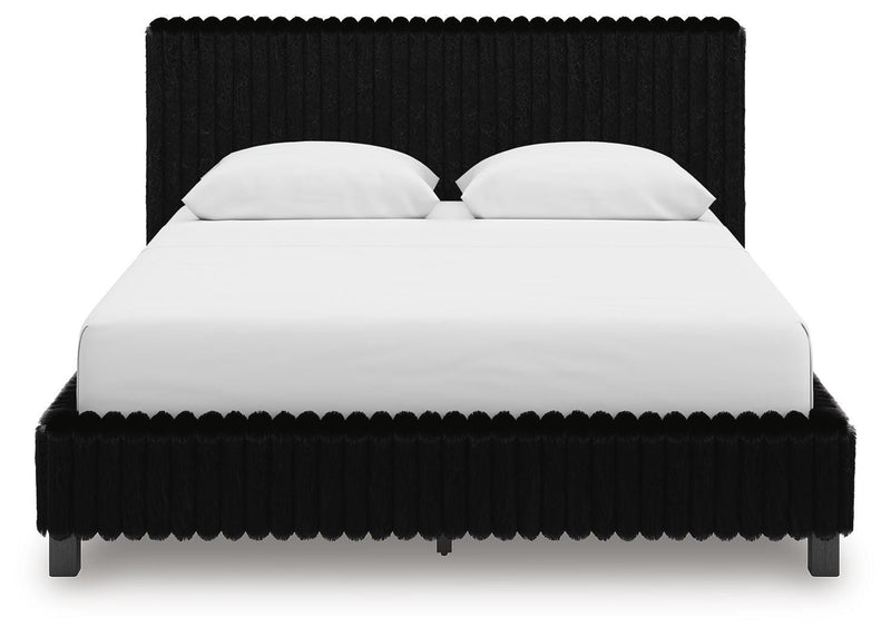 Zuraleus Queen Upholstered Bed, Dresser, Mirror and Nightstand