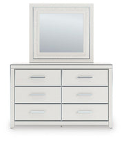Zuraleus Queen Upholstered Panel Platform Storage Bed, Dresser and Mirror