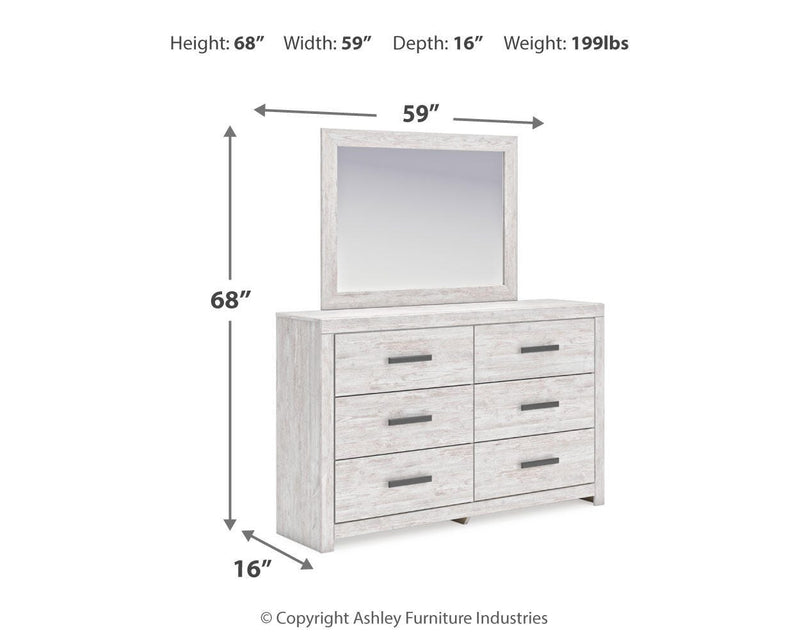 Cayboni King Panel Bed, Dresser, Mirror, Chest and Nightstand