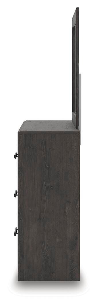 Prendonea King Panel Bed, Dresser, Mirror and Nightstand