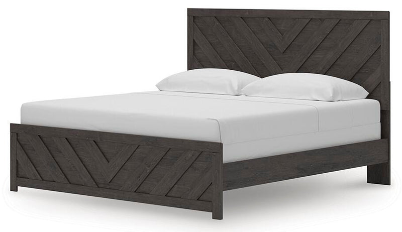Prendonea King Panel Bed and 2 Nightstands