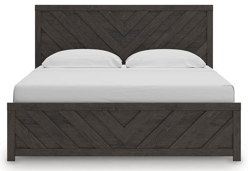 Prendonea King Panel Bed, Dresser, Mirror and Nightstand