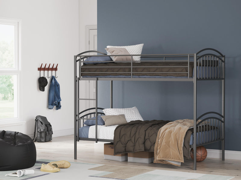 Lanceburg Twin over Twin Bunk Bed and 2 Mattresses
