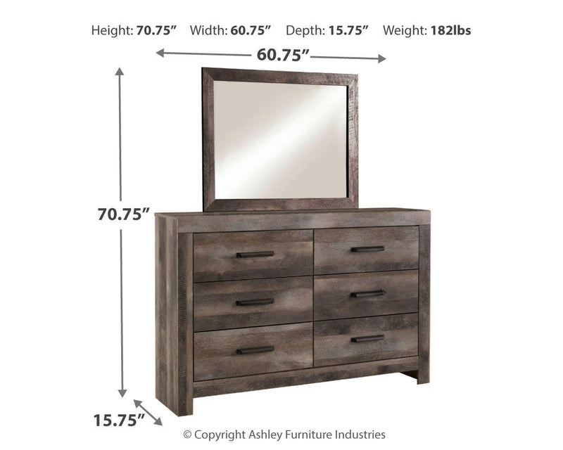 Wynnlow Queen Crossbuck Panel Bed, Dresser and Mirror