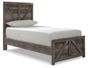 Wynnlow Twin Crossbuck Panel Bed and 2 Nightstands