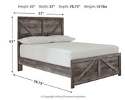 Wynnlow Full Crossbuck Panel Bed, Dresser and Mirror