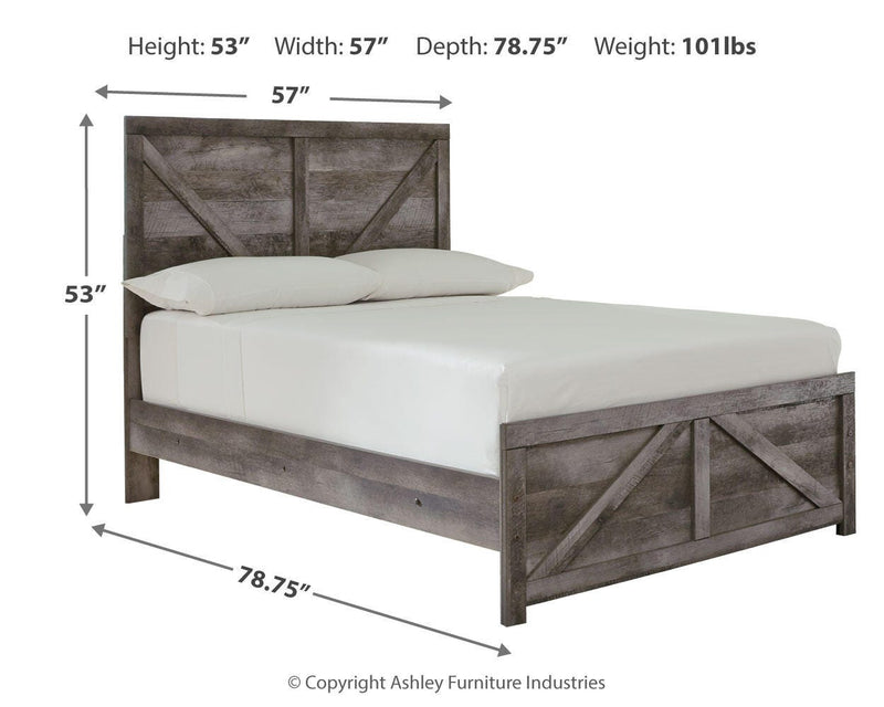 Wynnlow Full Crossbuck Panel Bed, Dresser and Mirror