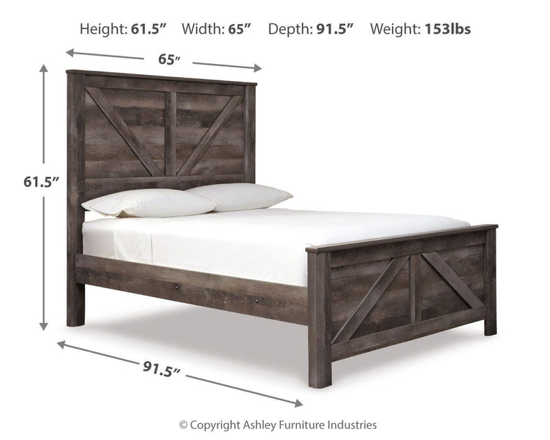 Wynnlow Queen Crossbuck Panel Bed, Dresser and Mirror