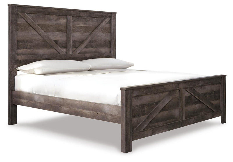 Wynnlow King Crossbuck Panel Bed, Dresser, Mirror and Nightstand