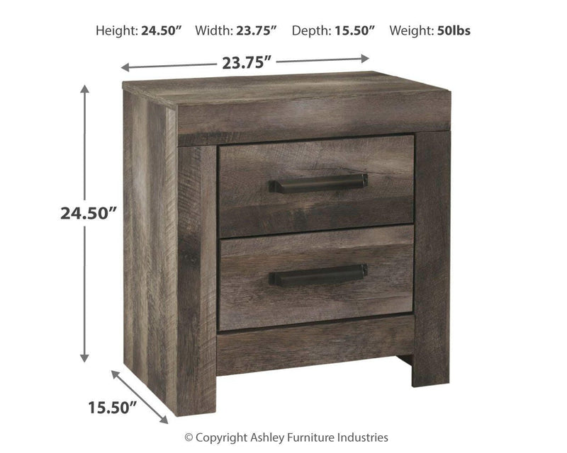 Wynnlow Twin Crossbuck Panel Bed and 2 Nightstands