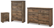 Trinell Dresser, Chest and Nightstand