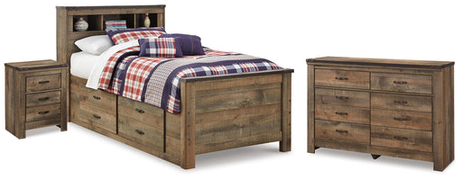 Trinell Twin Bookcase Storage Bed, Dresser and Nightstand