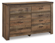 Trinell Queen Poster Bed, Dresser, Mirror, Chest and 2 Nightstands