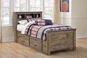 Trinell Twin Bookcase Storage Bed, Dresser, Mirror and Nightstand