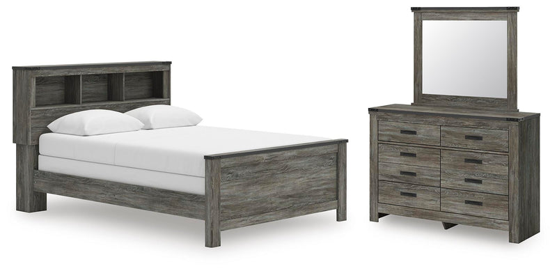 Frandern Queen Bookcase Bed, Dresser and Mirror
