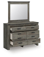 Frandern Full Bookcase Bed with Storage, Dresser and Mirror