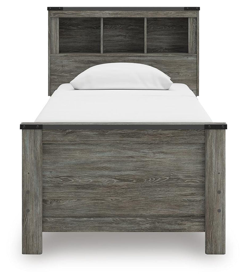 Frandern Twin Bookcase Bed, Dresser and Mirror