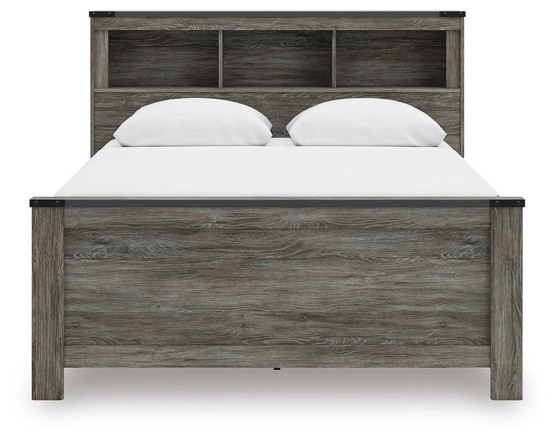 Frandern Queen Bookcase Bed, Dresser and Mirror