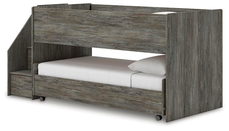 Frandern Twin Over Twin Loft Bed and Mattresses