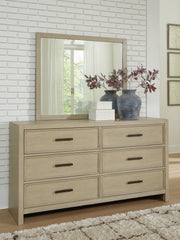Calmoro Queen Bookcase Bed, Dresser and Mirror