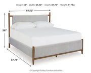 Lyncott Queen Upholstered Bed, Dresser, Mirror and 2 Nightstands