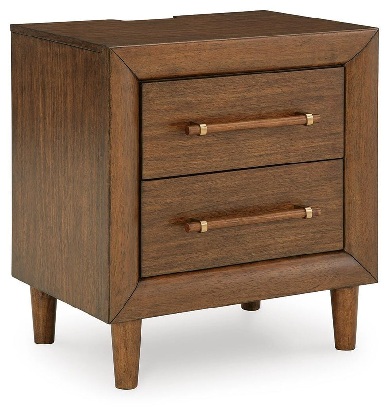 Lyncott Queen Upholstered Bed, Dresser, Mirror and Nightstand