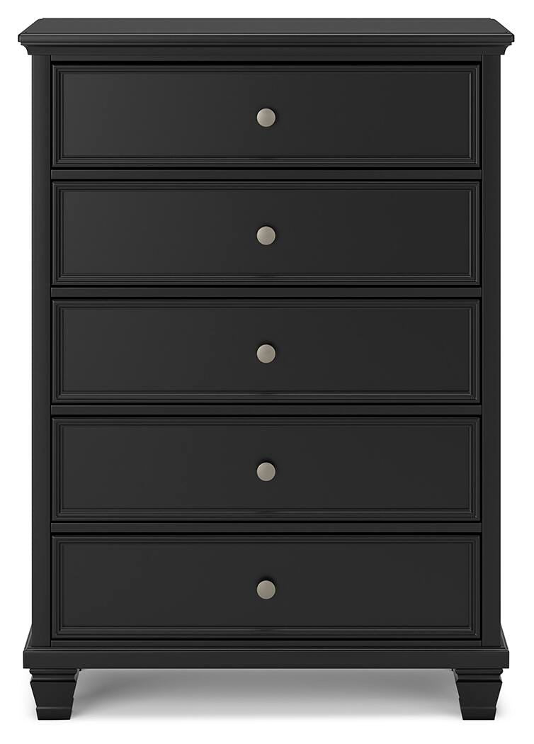 Lanolee California King Panel Bed, Dresser, Chest and 2 Nightstands