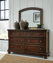 Porter Queen Sleigh Storage Bed, Dresser and Mirror