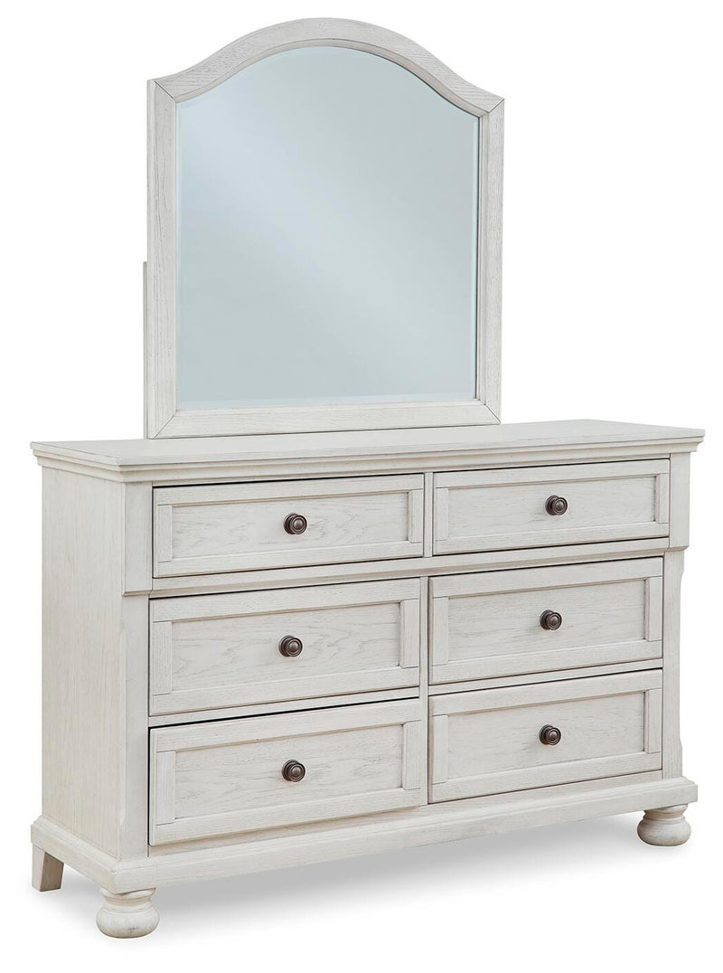 Robbinsdale Full Sleigh Storage Bed, Dresser and Mirror