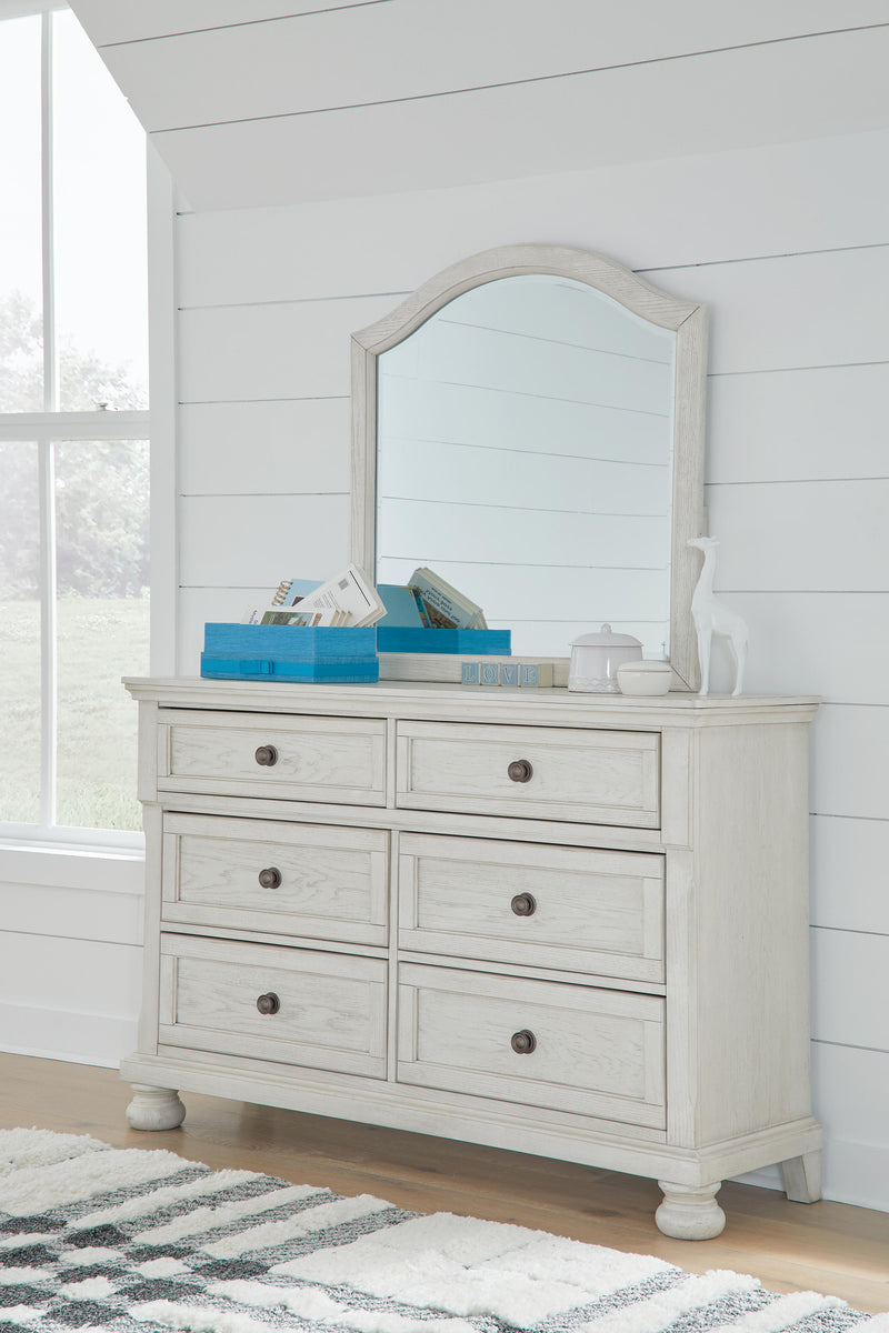 Robbinsdale Full Sleigh Storage Bed, Dresser and Mirror