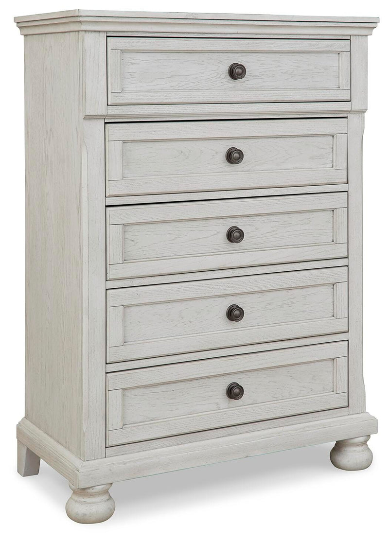 Robbinsdale Full Sleigh Storage Bed, Chest and Nightstand
