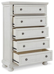 Robbinsdale King Panel Storage Bed, Dresser, Chest and 2 Nightstands