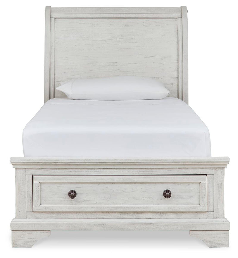 Robbinsdale Twin Sleigh Storage Bed, Dresser and Nightstand