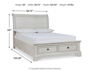 Robbinsdale Full Sleigh Storage Bed, Dresser and Mirror