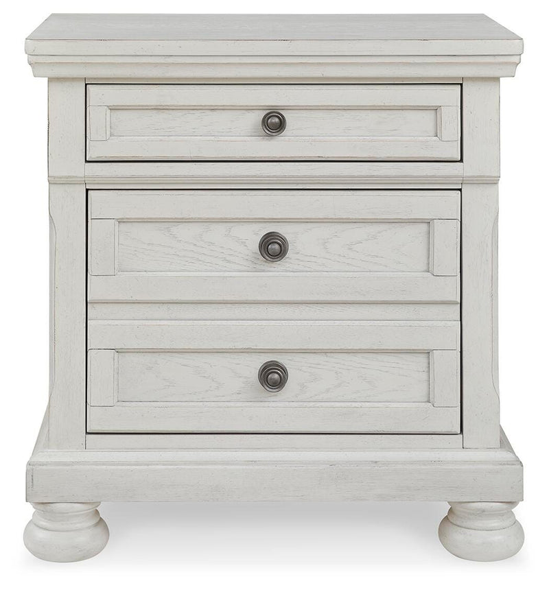 Robbinsdale Queen Storage Bed, Dresser, Mirror and Nightstand