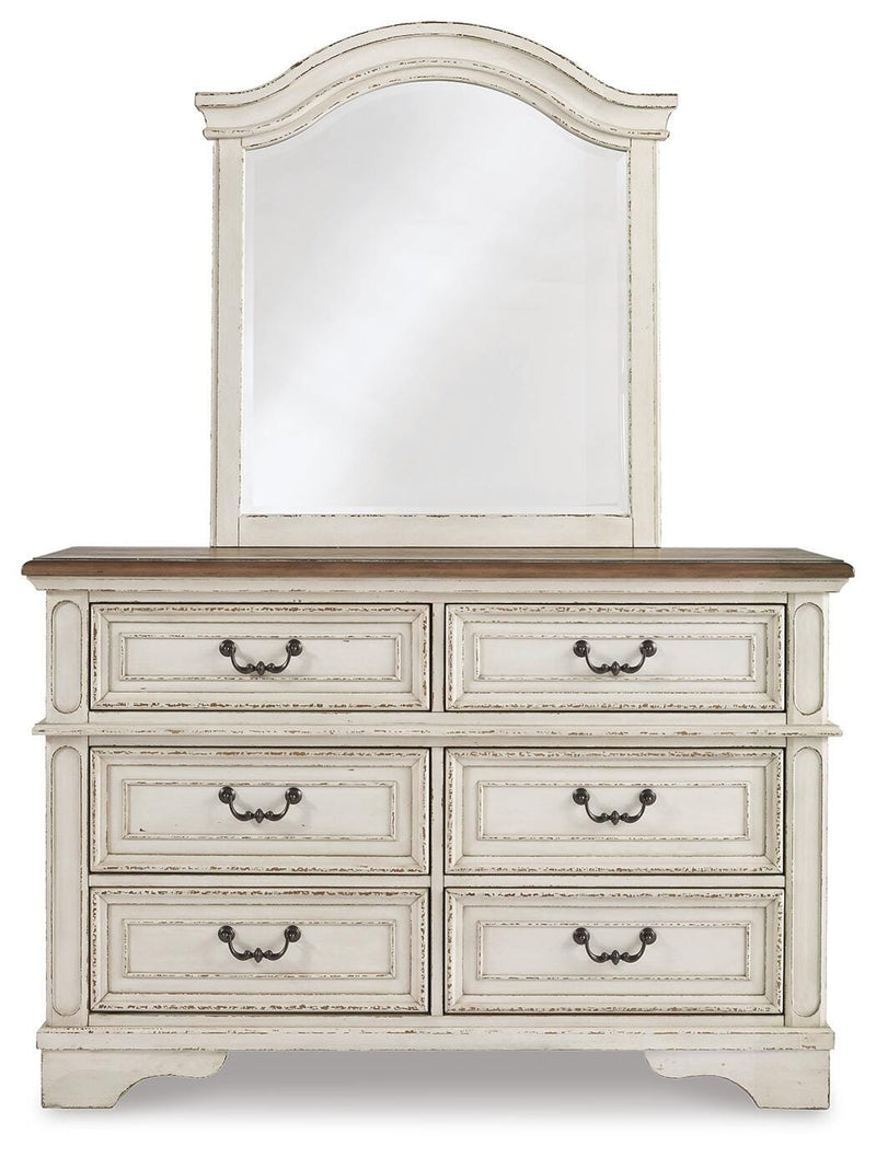 Realyn Full Panel Bed, Dresser, Mirror, Chest and Nightstand