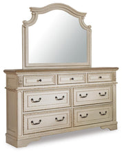Realyn Queen Bed with Mirrored Dresser and Nightstand