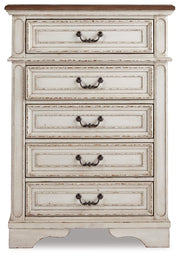 Realyn Queen Panel Bed, Dresser, Mirror, Chest and Nightstand