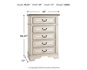 Realyn King Panel Bed, Dresser, Chest and 2 Nightstands