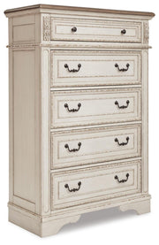 Realyn King Panel Bed, Vanity, Chest and 2 Nightstands