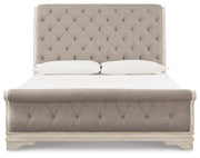 Realyn King Upholstered Sleigh Bed, Dresser, Mirror and 2 Nightstands