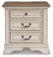 Realyn King Upholstered Panel Bed, Dresser and Nightstand