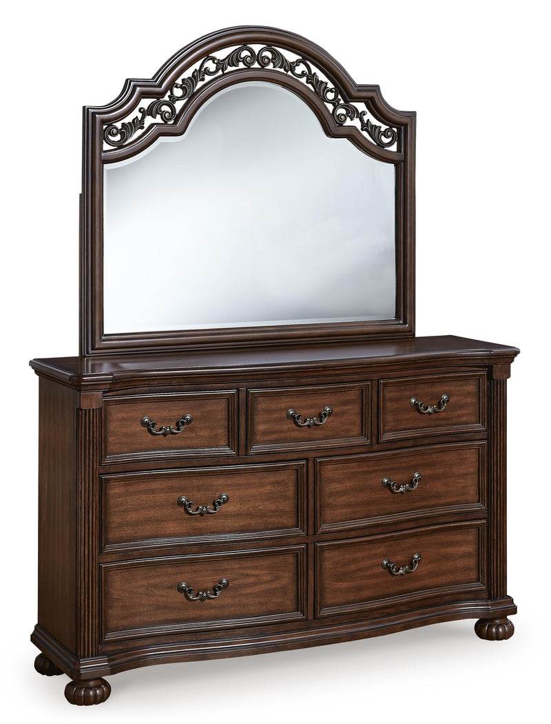 Lavinton King Poster Bed, Dresser, Mirror and Nightstand