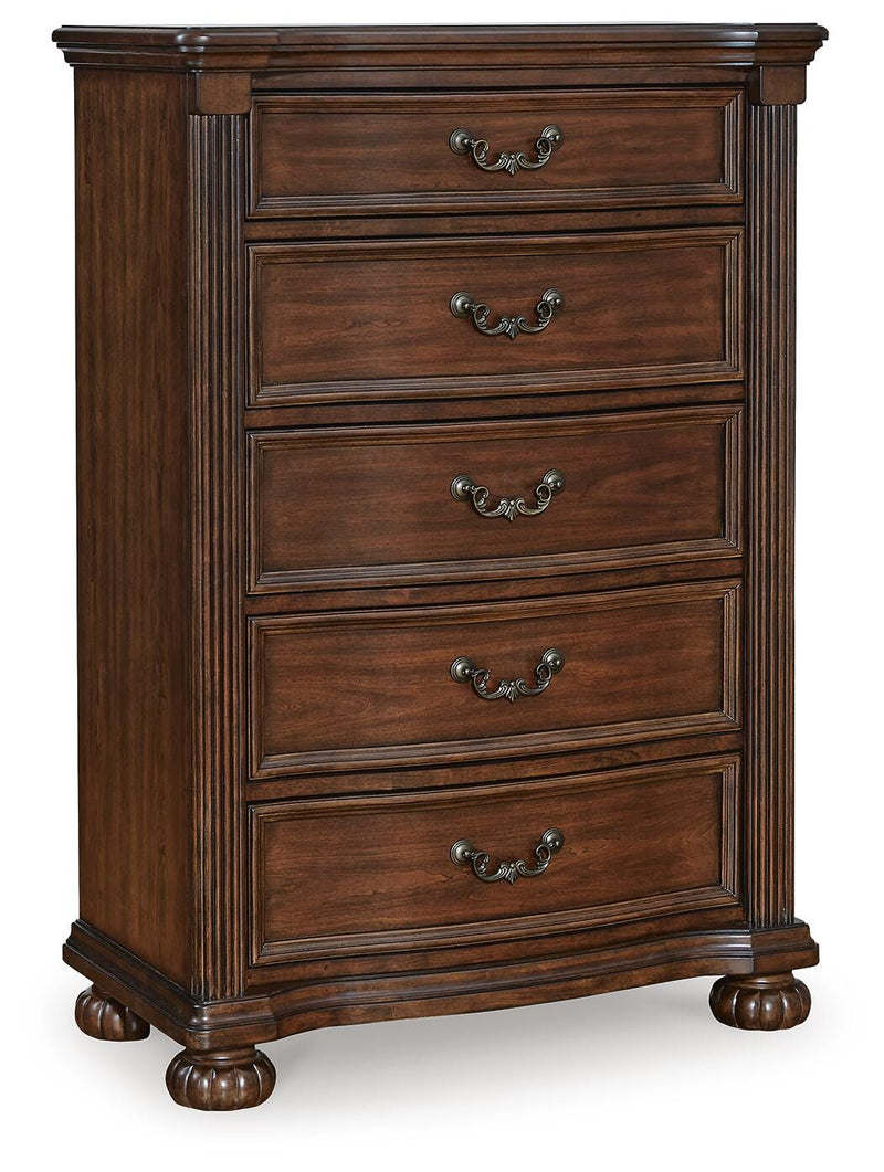 Lavinton Queen Poster Bed, Dresser, Mirror, Chest and 2 Nightstands