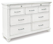 Kanwyn King Upholstered Panel Bed, Dresser and Nightstand