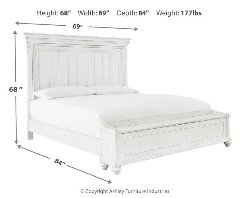 Kanwyn Queen Panel Bed with Storage Bench