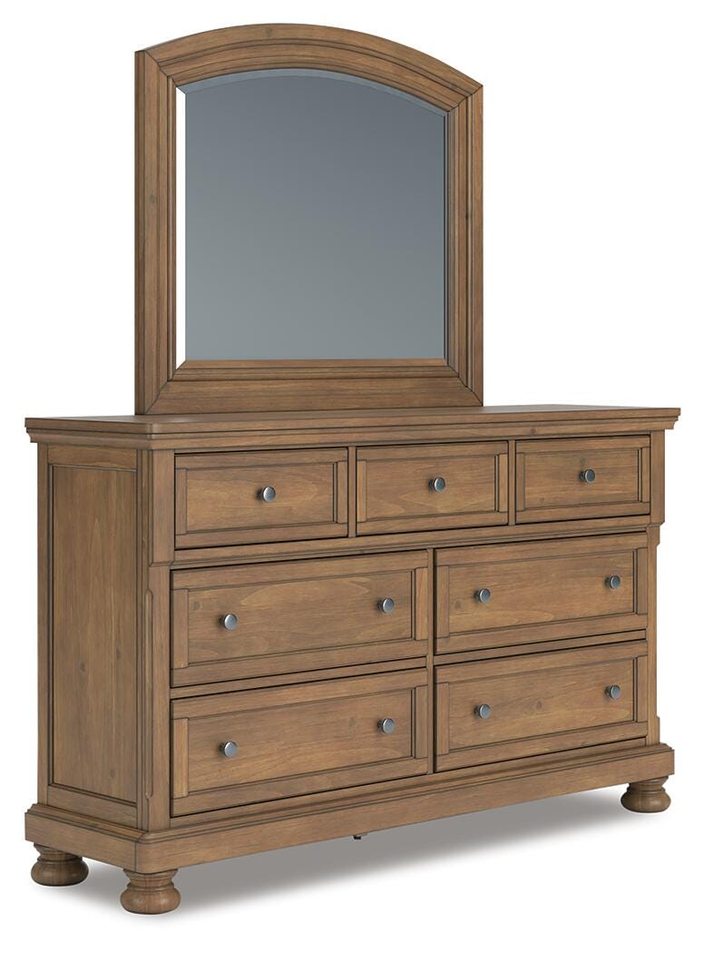 Feddinger Queen Panel Bed, Dresser, Mirror, Chest and Nightstand